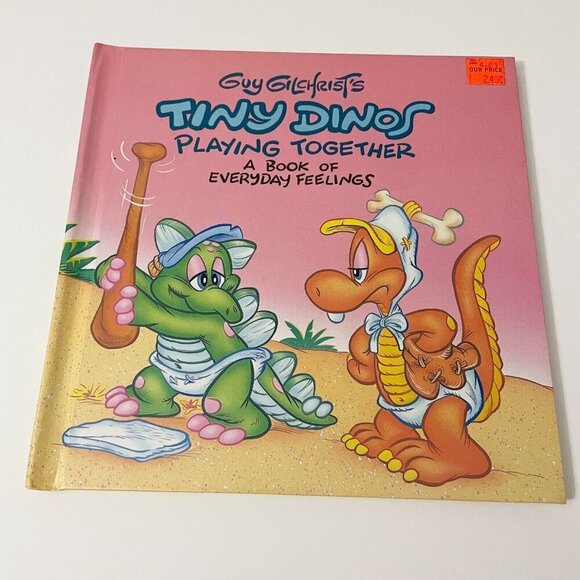 Vtg 1988 Guy Gilchrists Tiny Dinos Playing Together A Book of Everyday Feelings - Picture 1 of 16